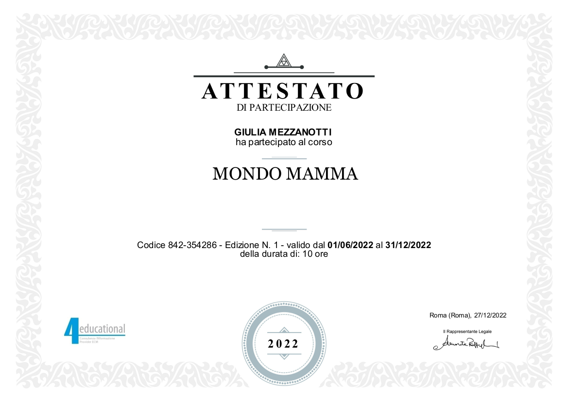 Attestato - MONDO MAMMA
